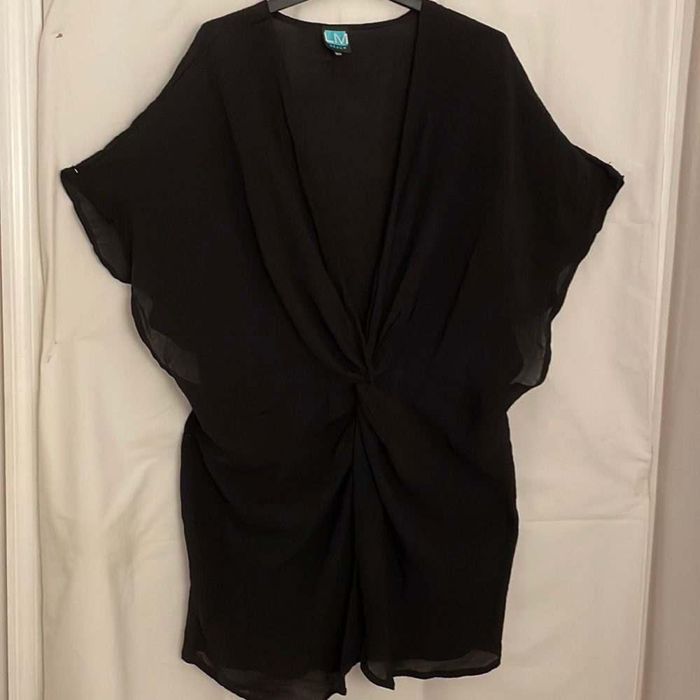 L M Beach Black Boho Cover Up Size M